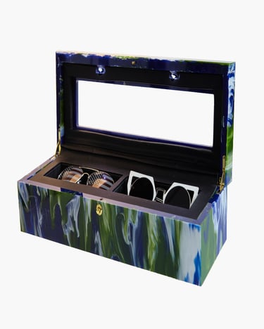 Multi colored Designer Sunglass Case on White background for Etsy shop. #Commercial Product Photography, #Detroit Commercial