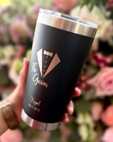 Termo de metal para novio con grabado láser the groom para boda