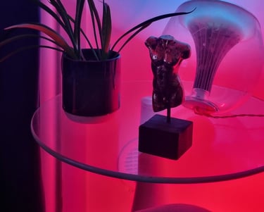 photo d'un buste masculin bronze dans une atmosphere design moderne