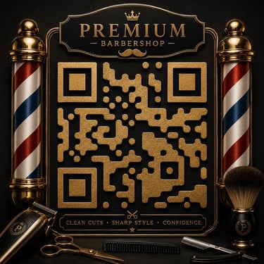 Barbershop premium QR code