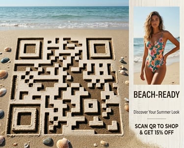 Summer Beach Ad  Marketing QR code