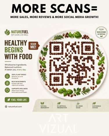 healthy food QR code made of beans
