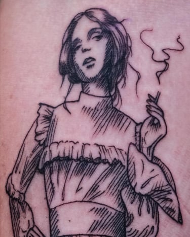 Sketchy tattoo detail by Steve Sype