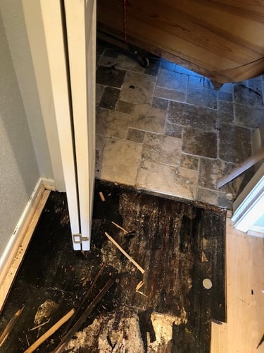 Buckled and damaged floor demo