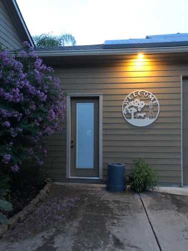 Father's suite and pool house addition. Entrance view.