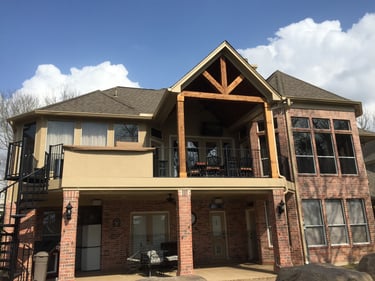 Upstairs patio off bedroom addition.