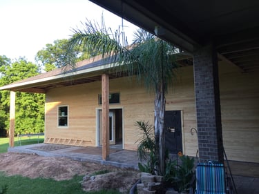 Father's suite and pool house addition. In progress.