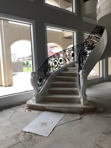 New construction staircase in progress.