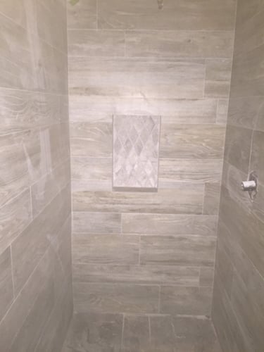 Remodeled shower.