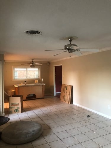 Main Living/Dining space prior to remodel.