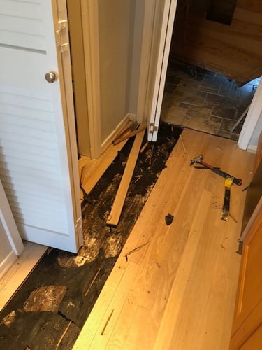 Buckled and damaged floor demo