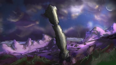 Nighttime Fantasy Environ w Obelisk