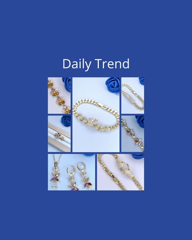 Collection of gold plated jewelry including necklaces, bracelets, and elegant earrings.