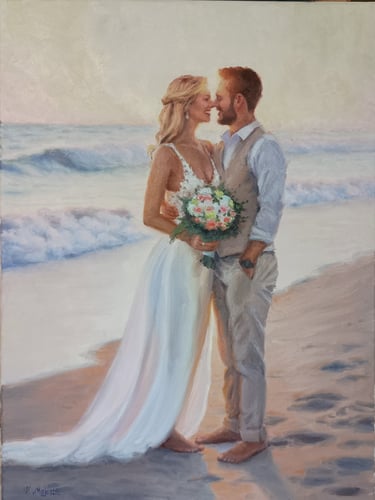 Destination wedding painting, custom wedding painting in North Carolina