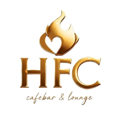 HFC cafe-bar fast foood, churrasco, grelhados e gelados. logo