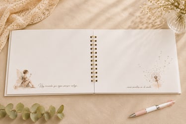 Libro de firmas personalizado y hecho a mano por Amélie Art.