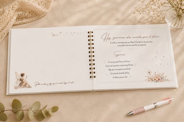 Libro de firmas personalizado y hecho a mano por Amélie Art.
