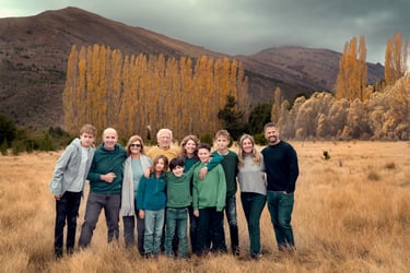 Sesión de fotos para familias en Bariloche. Fotografía familiar