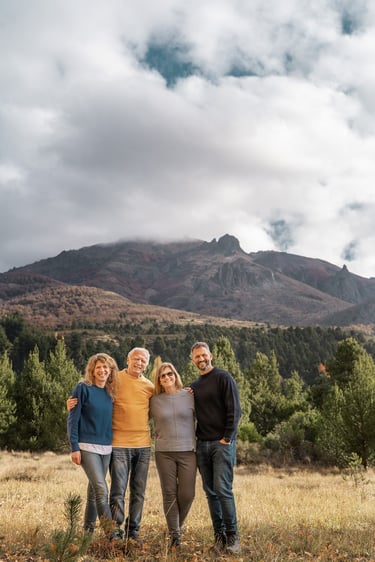 Sesión de fotos para familias en Bariloche. Fotografía familiar