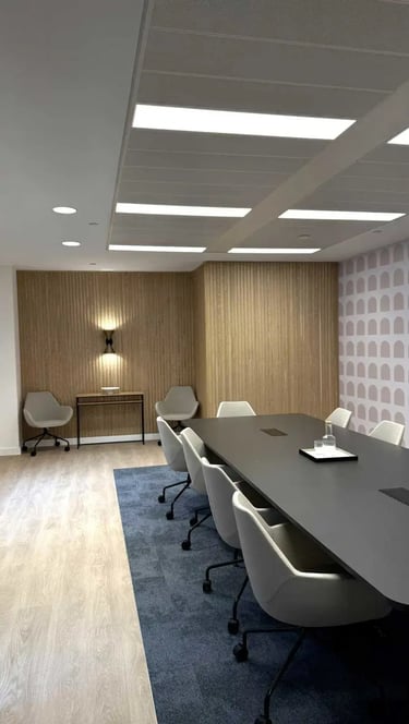 Meeting room acoustic wall cladding