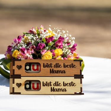 Personalisierte Duplo‑Geschenkbox aus Holz mit Gravur – kreative Geschenkidee