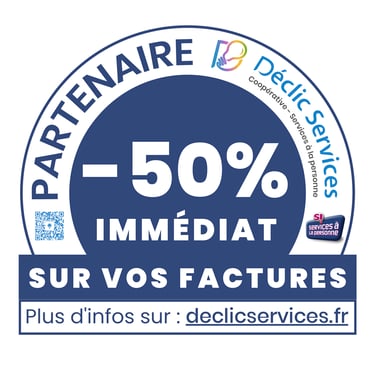 - 50 % credit d'impôt, - 50% avance immédiat avec Audelà Services