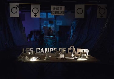 Maquette à l'entrée des camps | Les Camps de l'Amor | David Noir | Photo Karine Lhémon