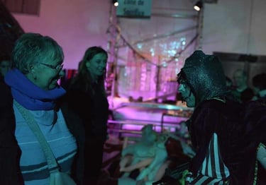 Anne Dreyfus et une spectatrice face à David | Les Camps de l'Amor | David Noir | Photo Karine Lhémon