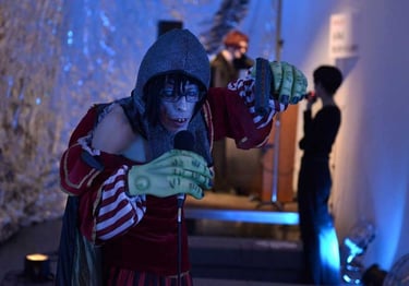 David en Quasimodo au micro | Les Camps de l'Amor | David Noir | Photo Karine Lhémon