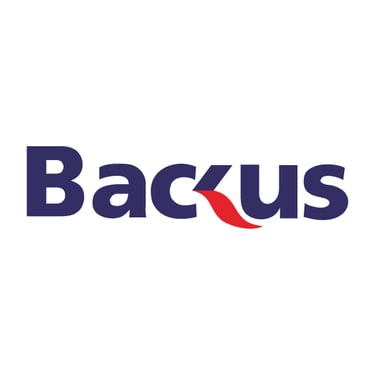 Logo de Backus, empresa cervecera peruana, cliente de Peru Impress para la impresión de etiquetas, empaques promocionales y m