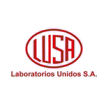 Logo de Laboratorios Unidos S.A. (LUSA), empresa peruana especializada en análisis clínicos y bioquímicos, cliente de Peru Im