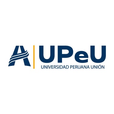 Logo institucional de la Universidad Peruana Unión (UPeU). Letras azules con símbolo estilizado