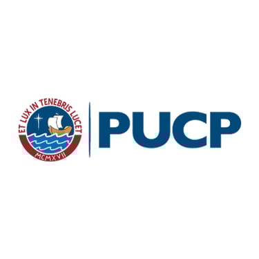 Logo de la PUCP, Pontificia Universidad Católica del Perú, cliente de Peru Impress para impresión de folletos institucionales