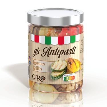 3D Antipasti légumes grillés pour la marque de produit Italien Ciro, réalisé par photographiste freelance dans le 06