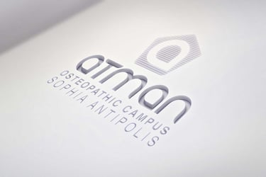 Logo du centre d'ostéopathie ATMAN sur Sophia Antipolis, réalisé par infographiste freelance 