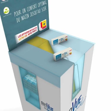 Présentoir 3d pour les opticiens coopervision réalisé par photographiste freelance dans le 06