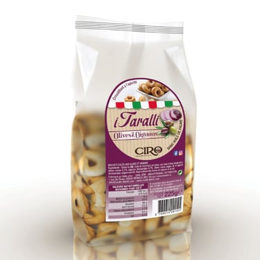 3D du packaging des Taralli pour la marque de produit Italien Ciro, réalisé par photographiste freelance dans le 06