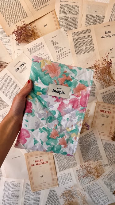 Housses à livres matelassée en tisssu upcyclé
