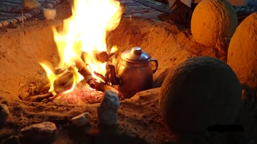 Nightly bon fire at Bedouin star Ras shitan Nuweiba Egypt