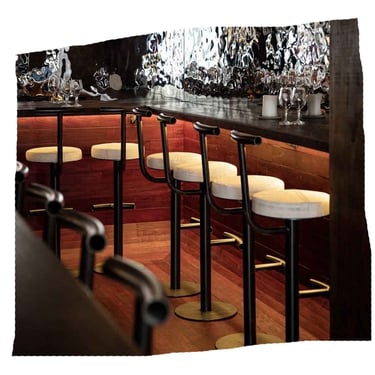 design tabouret de bar voile bistrot tapisserie d'ameublment 