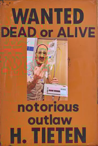 Henk Tieten Wanted Outlaw Foto in Ziekenhuis
