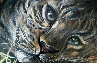 Original realistic Leopard painting. Mixed Media on canvas. Leopard drawing young artist. By the artist Angelina.N ArtNess.
