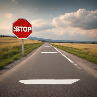 stop sign at a rural road