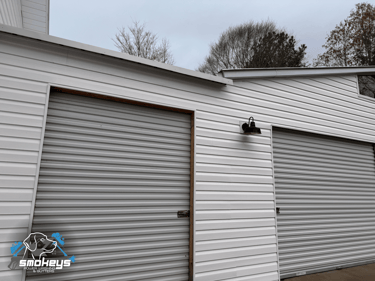 White vinyl siding after a soft wash