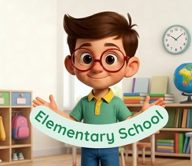 Illustrated boy student for Islamic online elementary school with MSA candidacy