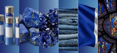 Symboles du bleu par Michel Pastoureau : pigments, pierres, tissus et vitrail.