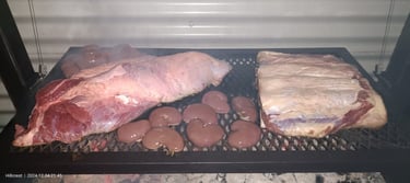 Cooking on a Santa maria grill 