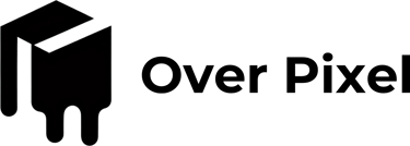 over pixel logo