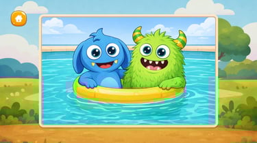 completed monster puzzle for kids