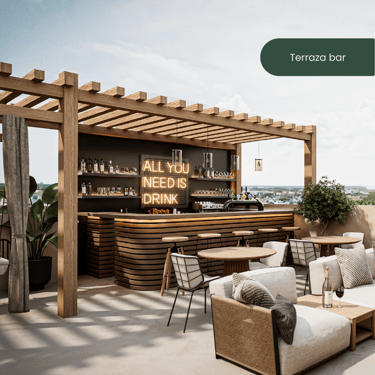Akasha Penthouse - 2 Bedroom - 1 Bedroom - Rooftop Pool - Beach Front - airbnb - Rooftop Lounge